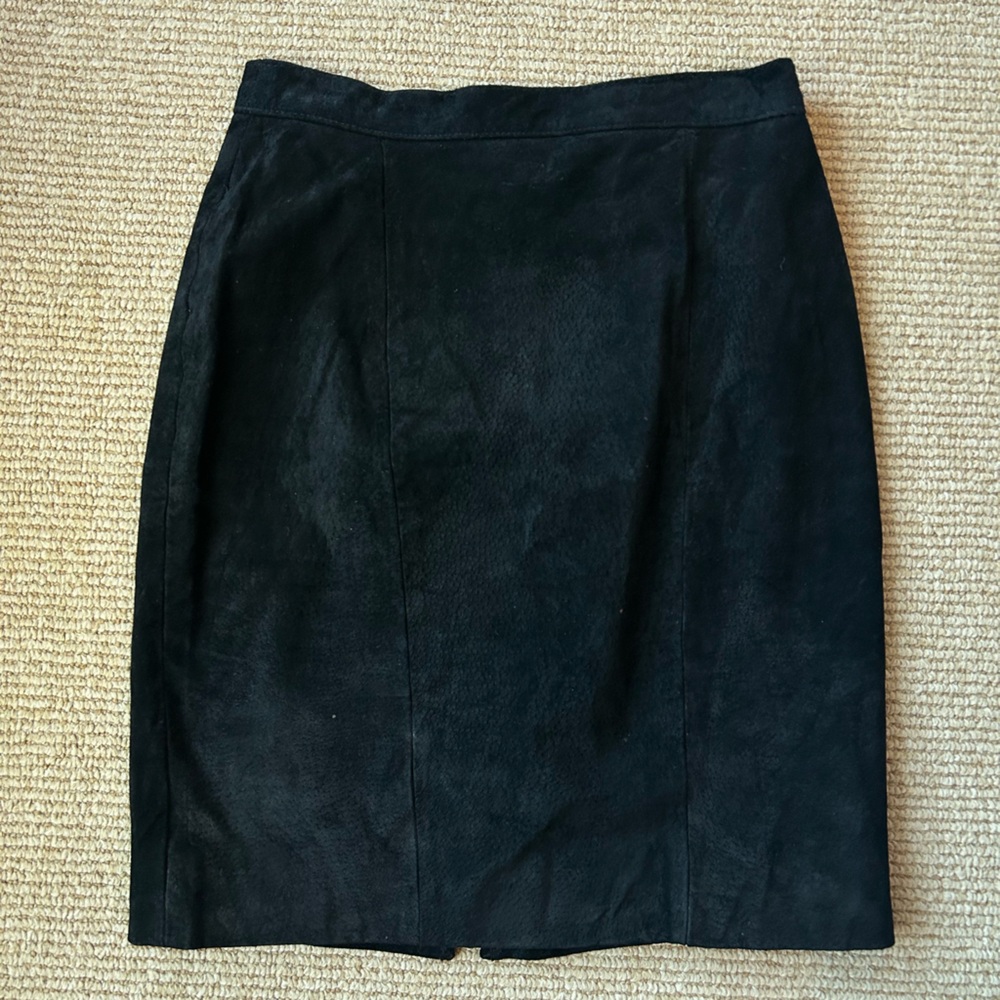 Black Suede Women's Skirt